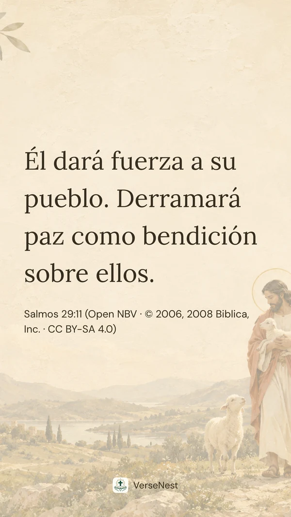 Fondo de pantalla de Salmos 29:11 exportado por VerseNest, con el Buen Pastor