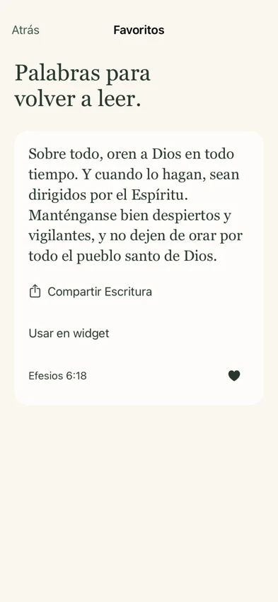 Guardar — Vuelve a las palabras que te acompañan.